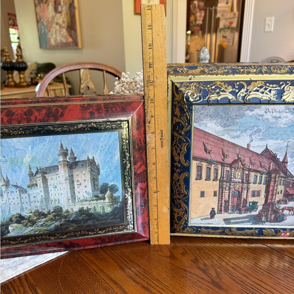 2 Large Vintage Decorative Castle Tins made in Germany - Picture 15 of 15